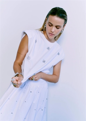 Muse tee with shoulder pads Bright White Copenhagen Muse 